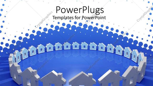  Presentation with real estate - A number of houses in a circle