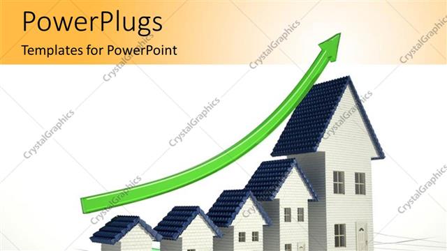  Presentation with sales growth - A number of houses with a growth graph
