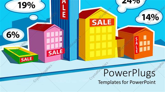  Presentation with real estate - A number of houses on sale in an area