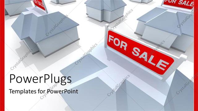  Presentation with crisis - A number of houses with white background and place for text