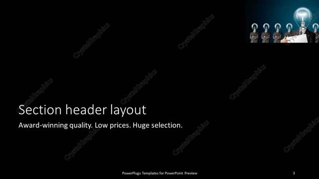 Section Header presentation slide layout