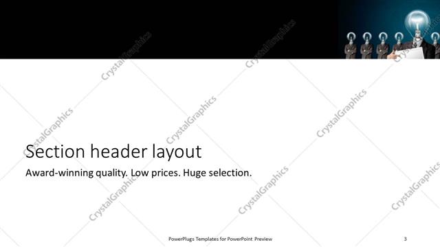 Section Header presentation slide layout
