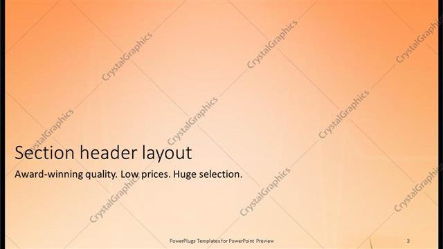 Section Header presentation slide layout