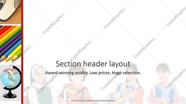 Section Header presentation slide layout