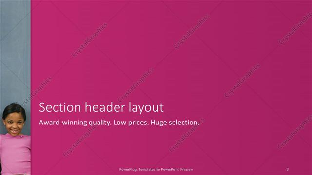 Section Header presentation slide layout