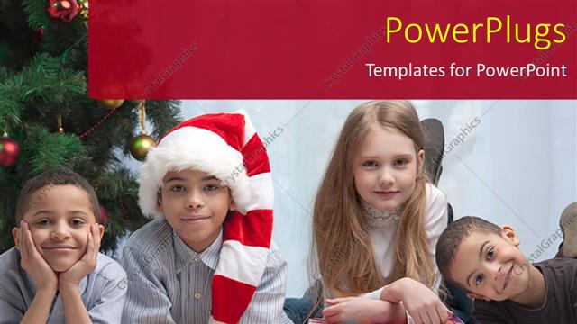  Presentation with christmas kids - A number of kids celebrating Christmas