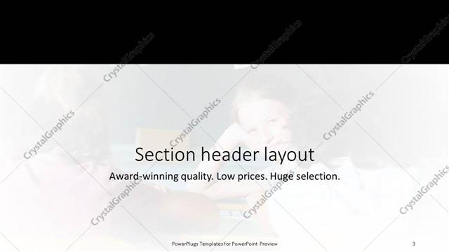 Section Header presentation slide layout