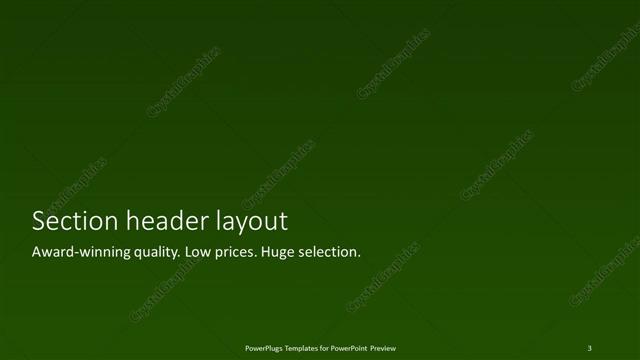 Section Header presentation slide layout