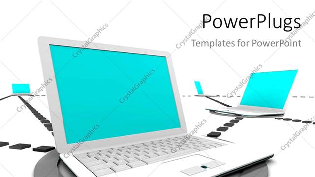  Presentation with network - A number of laptops connected to each other