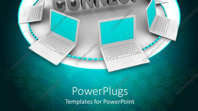  Presentation with connection - A number of laptops connected to each other