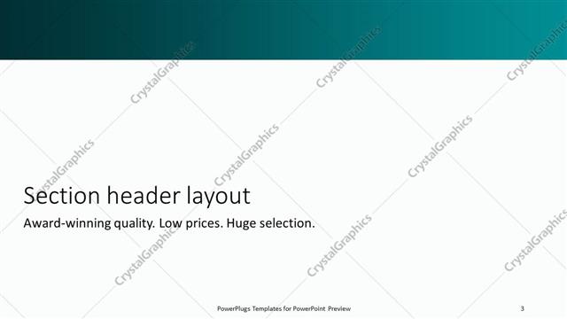 Section Header presentation slide layout
