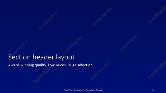 Section Header presentation slide layout
