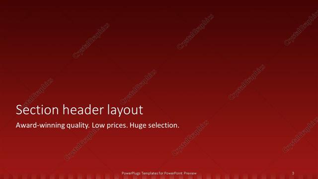 Section Header presentation slide layout