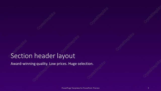 Section Header presentation slide layout