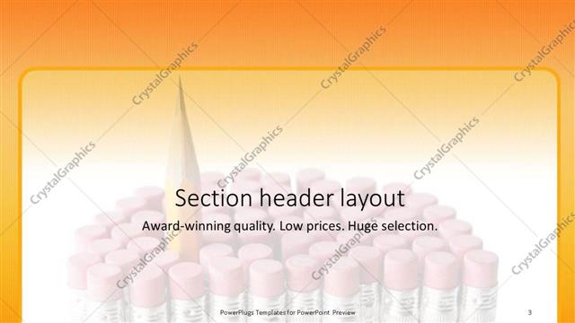 Section Header presentation slide layout