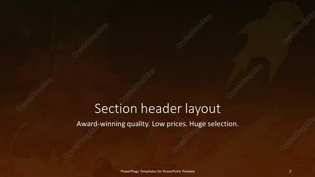 Section Header presentation slide layout