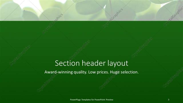 Section Header presentation slide layout