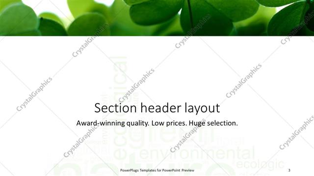 Section Header presentation slide layout