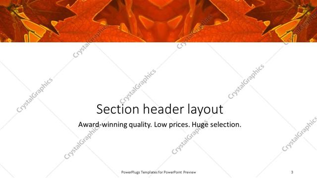 Section Header presentation slide layout
