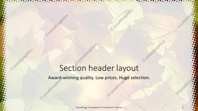 Section Header presentation slide layout