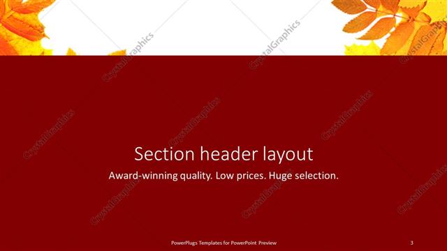 Section Header presentation slide layout