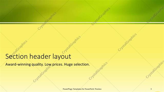 Section Header presentation slide layout