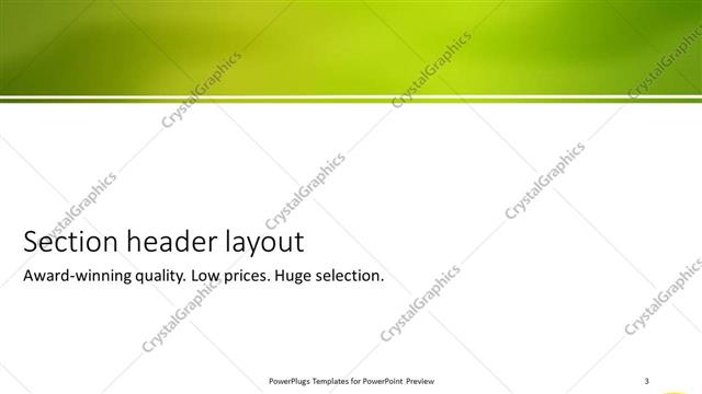 Section Header presentation slide layout