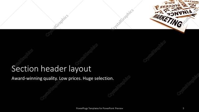 Section Header presentation slide layout