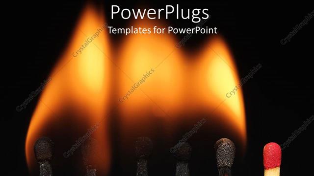  Presentation with burnt - A number of match sticks being burnt
