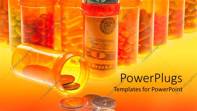  Presentation with health cost - A number of medicines along with coins and currency notes