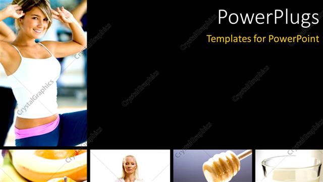  Presentation with aerobics - A number of models with black background and place for text