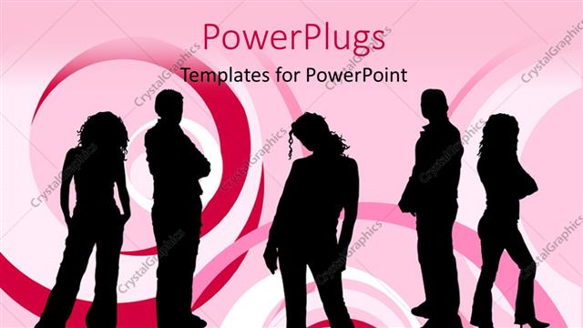  Presentation with young - A number of models with pinkish background and place for text