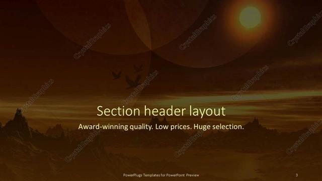 Section Header presentation slide layout