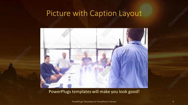 Picture with Caption presentation slide layout