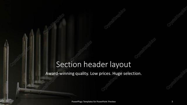 Section Header presentation slide layout