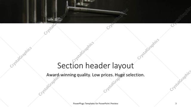 Section Header presentation slide layout