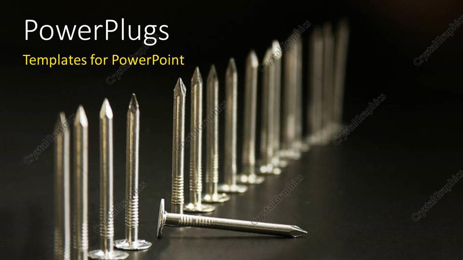 Featuring a Number of Nails with Grayish Background