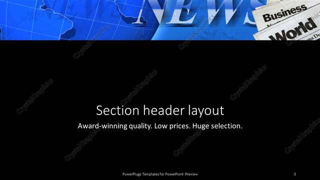 Section Header presentation slide layout