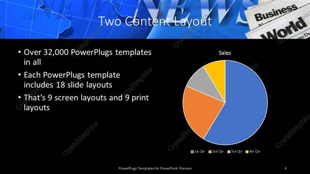 Two Content presentation slide layout