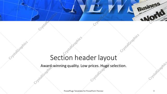 Section Header presentation slide layout
