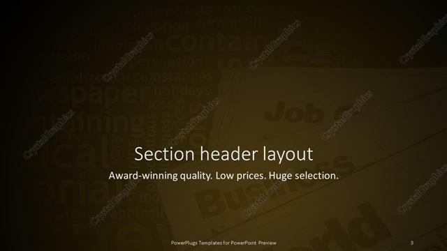 Section Header presentation slide layout