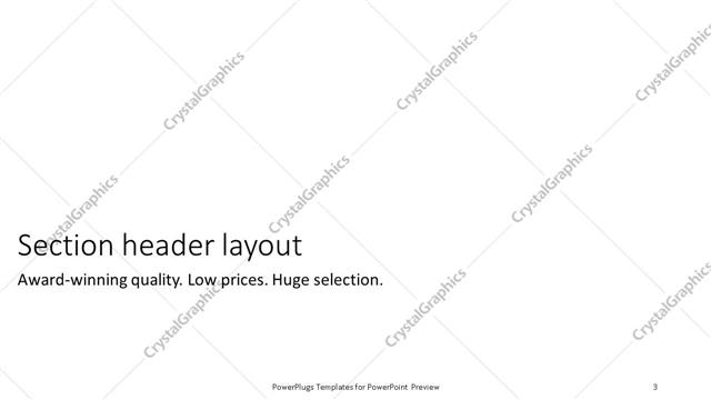 Section Header presentation slide layout