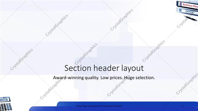 Section Header presentation slide layout