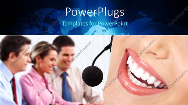  Presentation with office workers - A number of office workers happy with white background