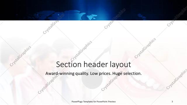 Section Header presentation slide layout
