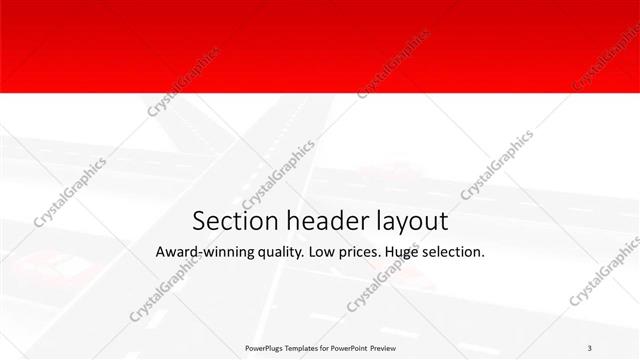 Section Header presentation slide layout