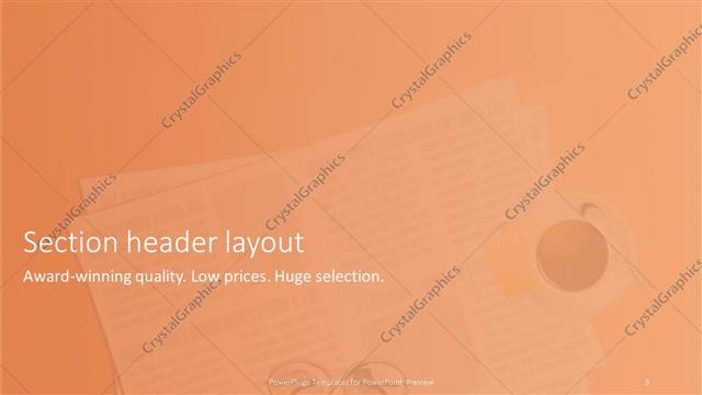 Section Header presentation slide layout