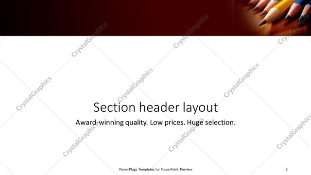 Section Header presentation slide layout