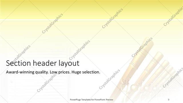 Section Header presentation slide layout