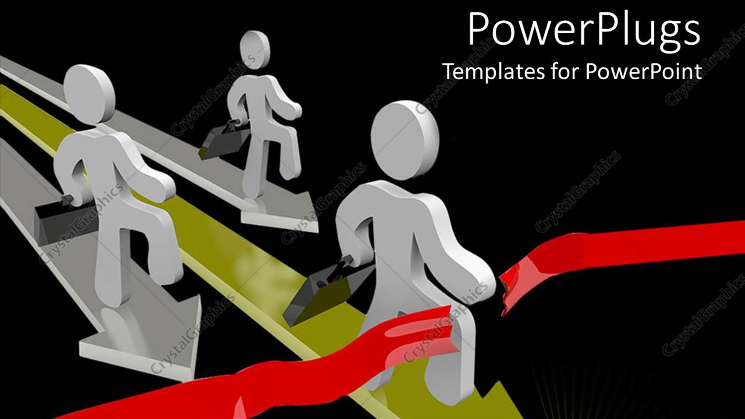 Featuring a Number of People on Arrows with Blackish Background